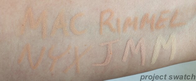 Nude Beige Liner Comparison Swatches